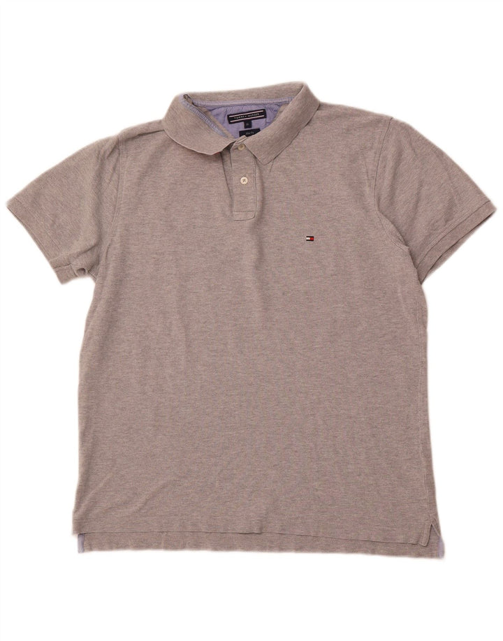 TOMMY HILFIGER Polo da uomo slim fit XL in cotone grigio