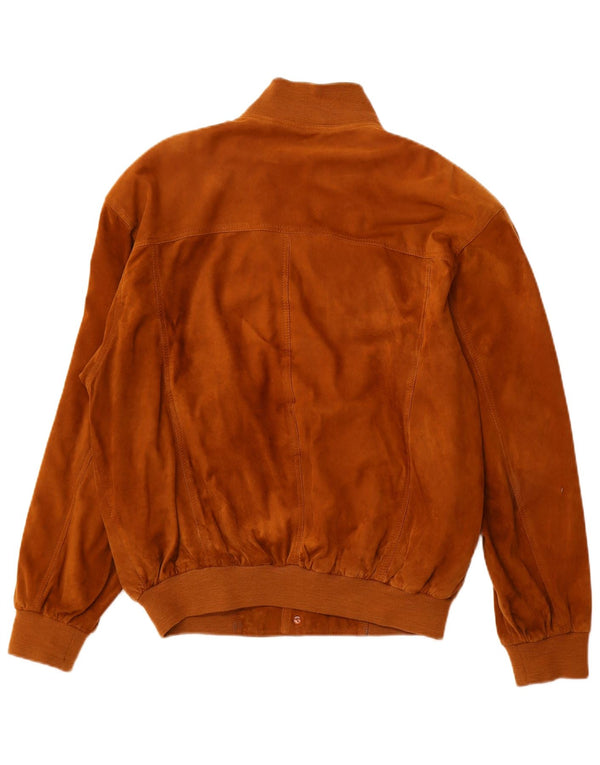 Giubbotto bomber in pelle scamosciata da uomo VINTAGE EU 52 XL in pelle beige