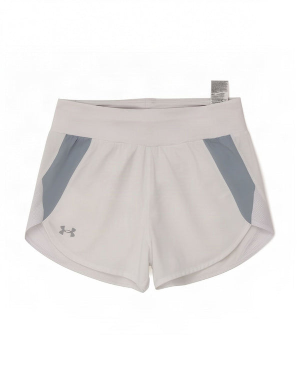 Pantaloncini sportivi da donna Under Armour UK 10 Small Poliestere color block bianco