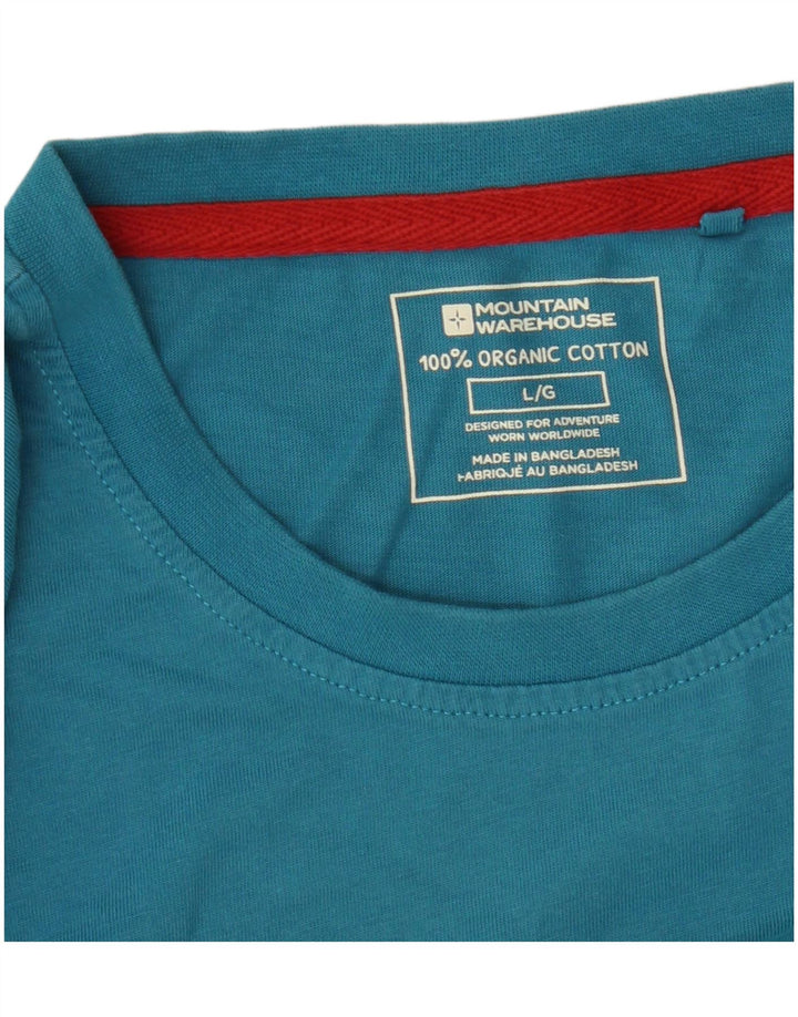 T-shirt grafica da uomo Mountain Warehouse Top grande in cotone blu