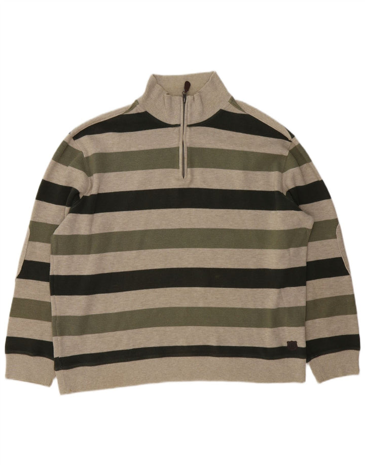 Marks & Spencer maglione da uomo con collo con zip blu Harbour grande kaki