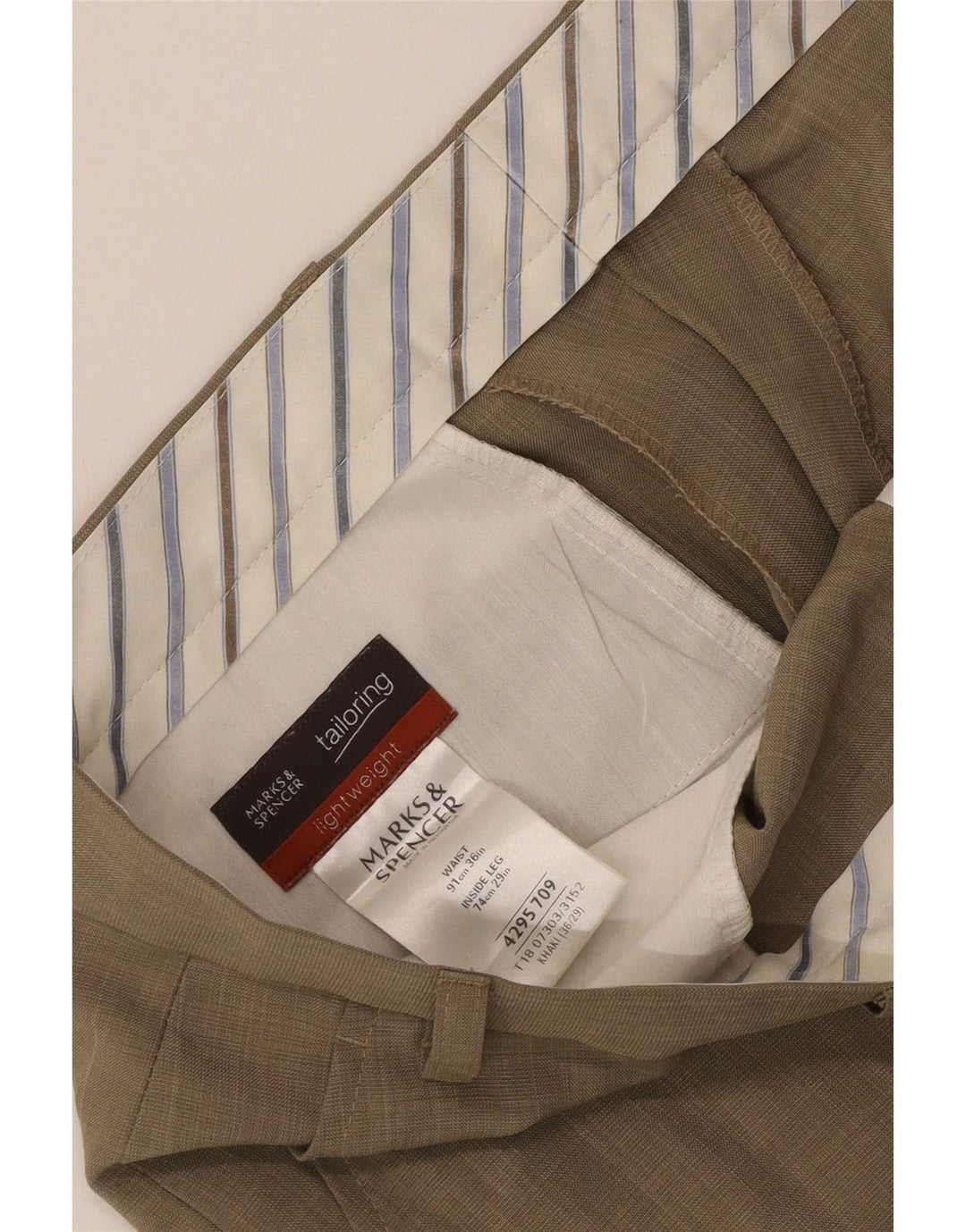 Pantaloni da abito dritti da donna Marks & Spencer W36 L29 poliestere kaki