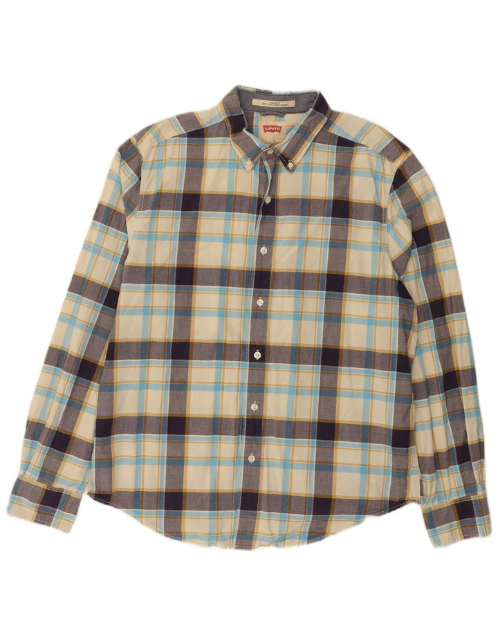Camicia Levi's da uomo dalla vestibilità standard, in cotone a quadri beige grande