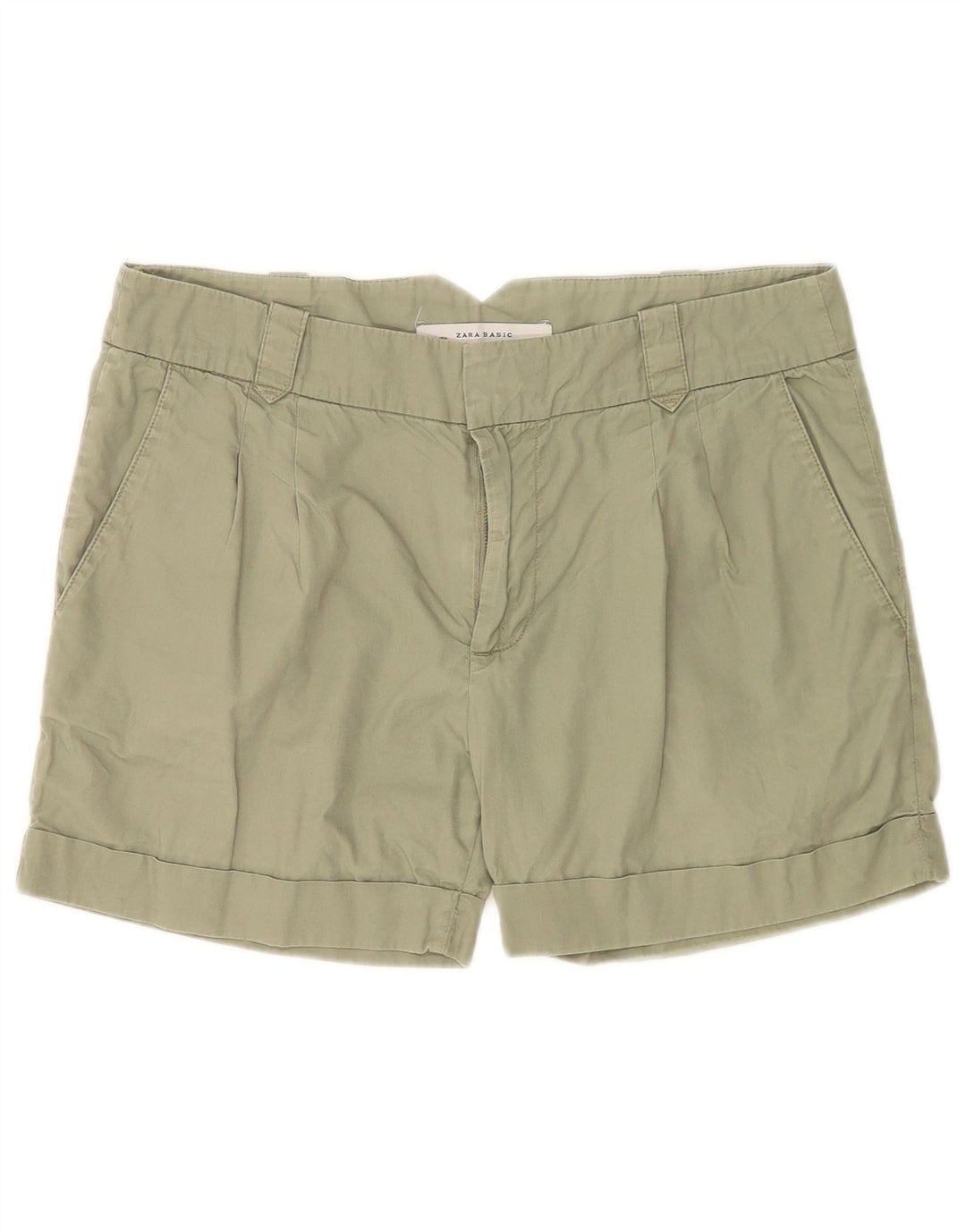 Pantaloncini chino con pegging da donna Zara medi W28 in cotone verde