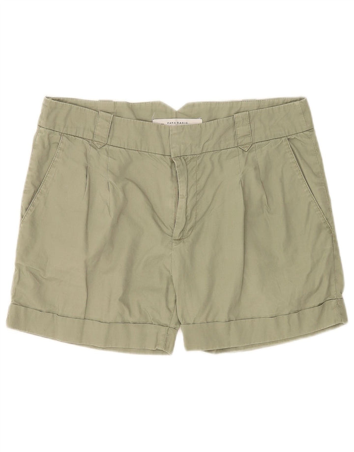 Pantaloncini chino con pegging da donna Zara medi W28 in cotone verde