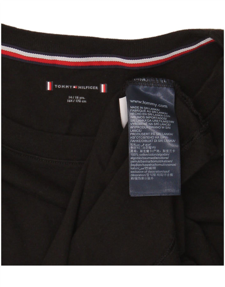 Tommy Hilfiger Top Bambino Manica Lunga 14-15 Anni Cotone Nero