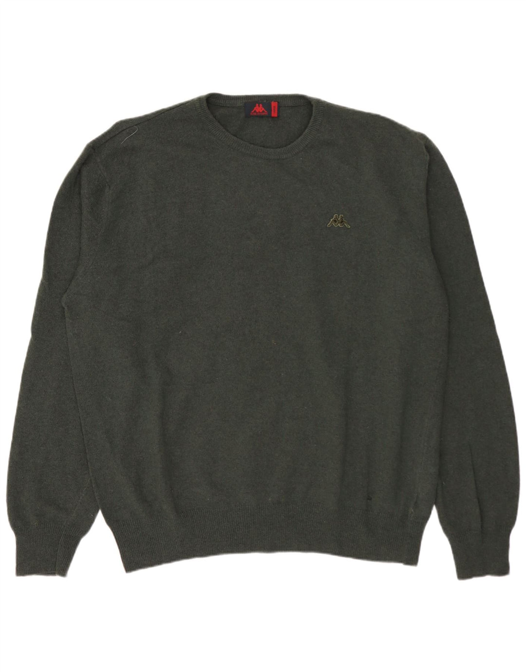 Maglione Kappa da uomo girocollo, maglione grande, lana d'agnello verde