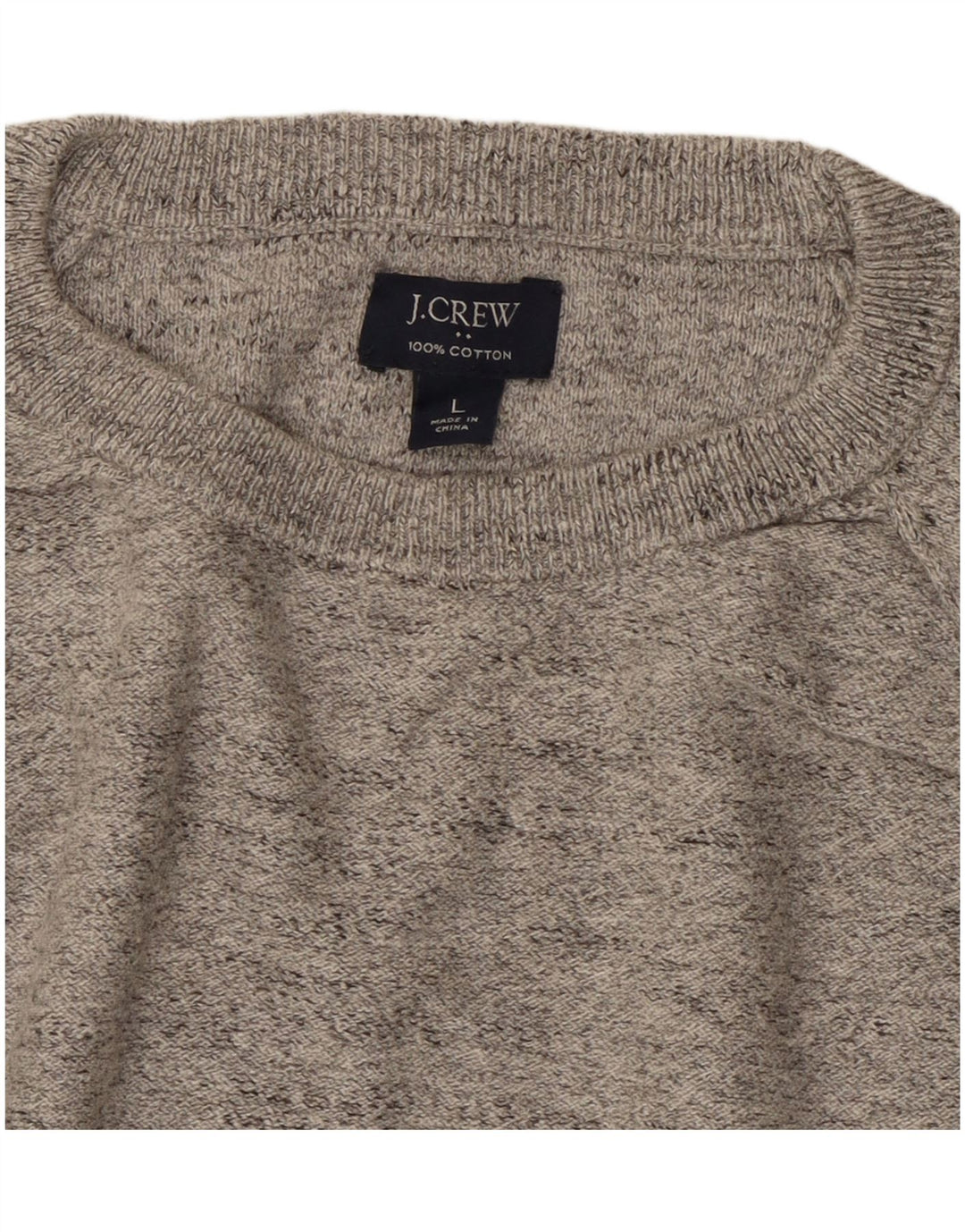 J. Crew Maglione girocollo da uomo in cotone grande grigio screziato