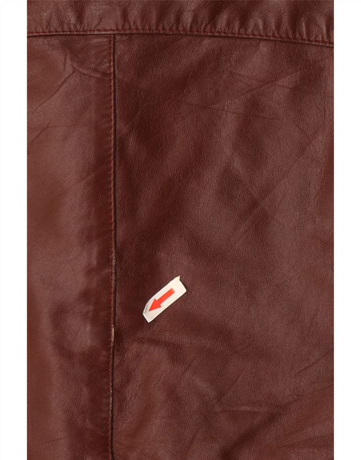 Giacca in pelle con cappuccio da uomo Cooper UK 42 XL in pelle marrone