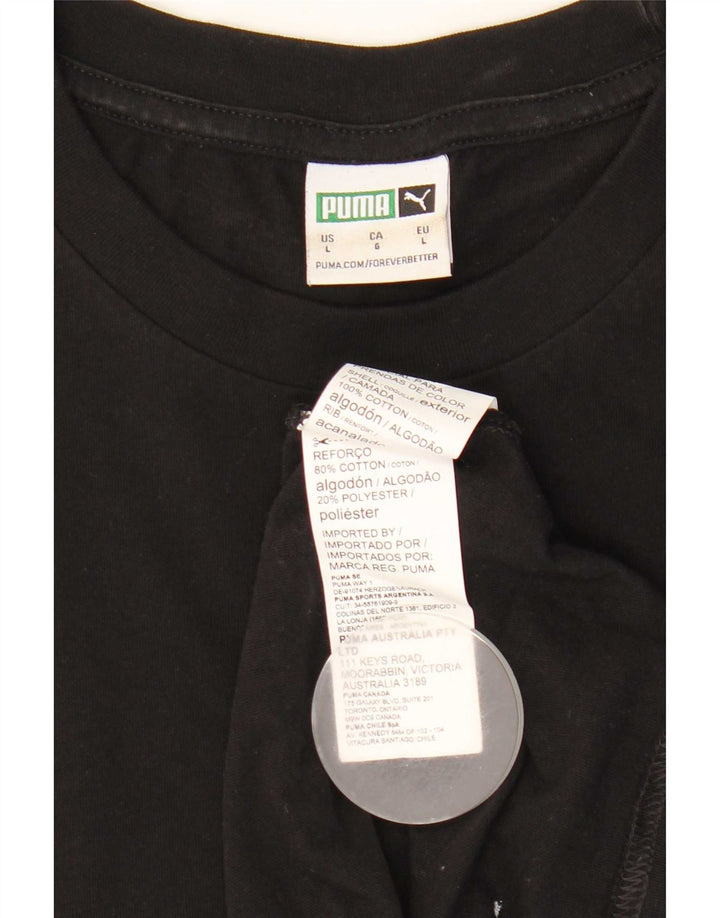 T-shirt da uomo Puma Top Large in cotone nero