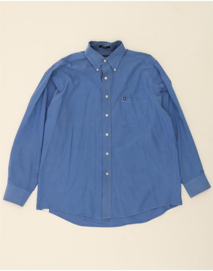 CHAPS Mens Oxford Shirt Size 16 1/2 Large Blue Cotton Vintage Chaps and Second-Hand Chaps from Messina Hembry 
