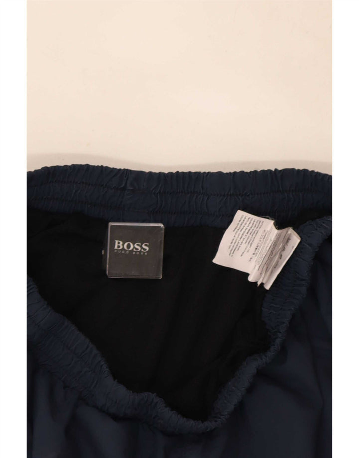 Pantaloncini sportivi grafici da uomo Hugo Boss piccoli in poliestere blu navy