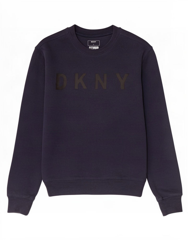 Dkny Felpa grafica da uomo Maglione piccolo in cotone blu navy