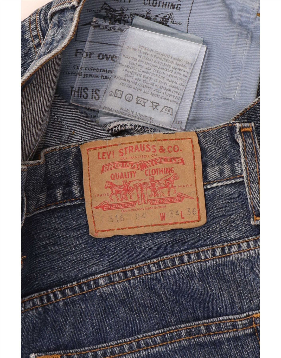 Jeans Levi's 516 bootcut a vita alta da donna W34 L36 cotone blu