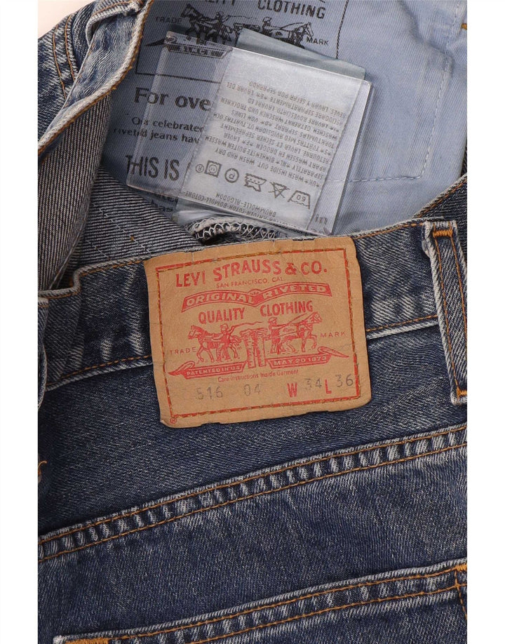 Jeans Levi's 516 bootcut a vita alta da donna W34 L36 cotone blu