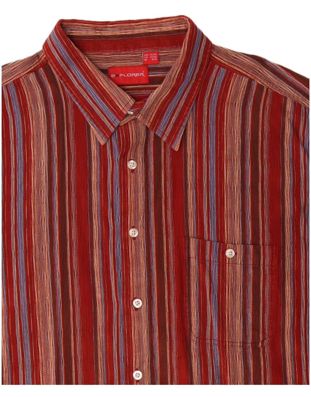 Camicia a maniche corte da uomo EXPLORER taglia 18 2XL cotone a righe rosse