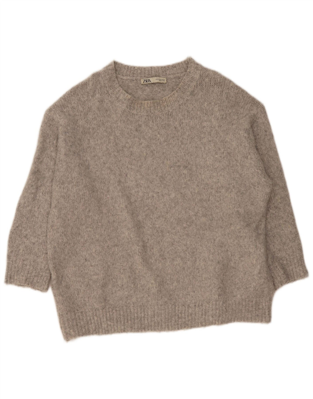 Maglione maglione oversize con scollo a barca da donna Zara UK 14 Acrilico grigio medio