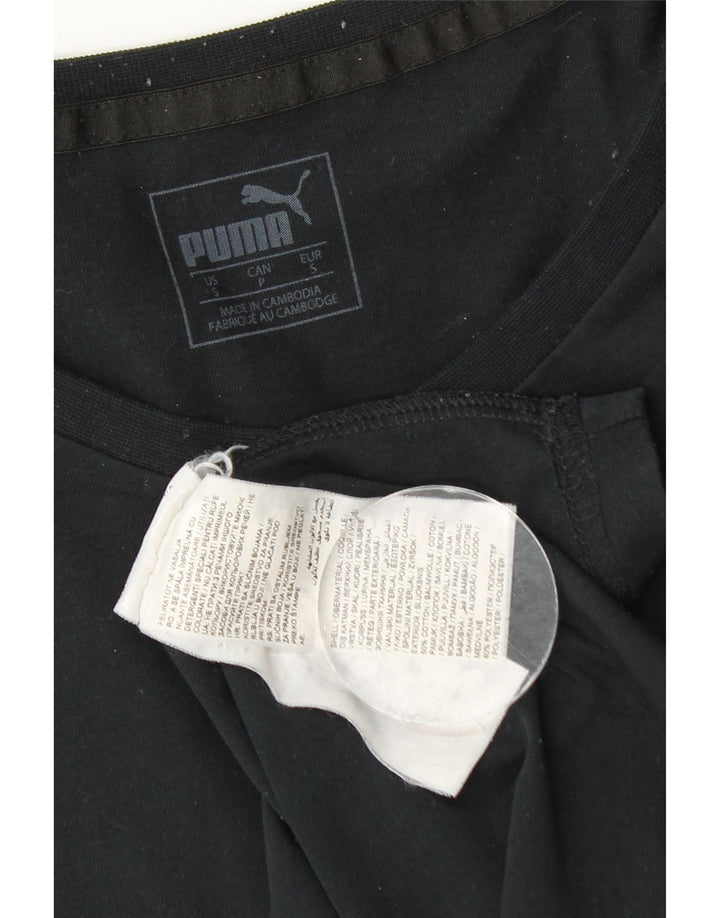 T-shirt da uomo Puma Top Small in cotone chiazzato nero
