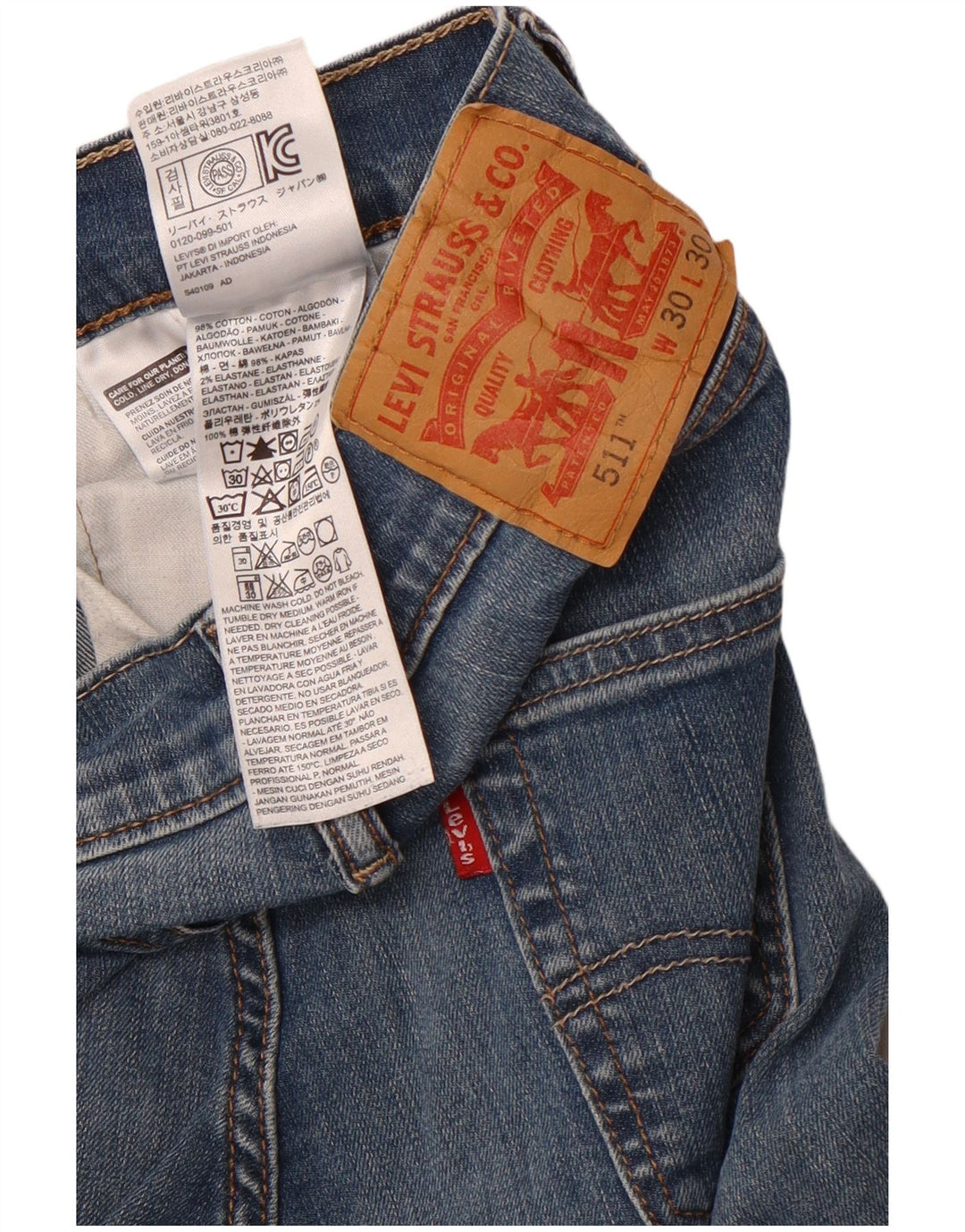 Jeans Levi's Uomo 511 Slim W30 L30 Cotone Blu