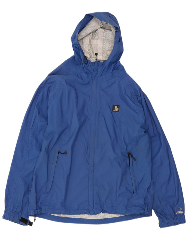 Giacca antipioggia da uomo con cappuccio Carhartt UK 40 grande nylon blu