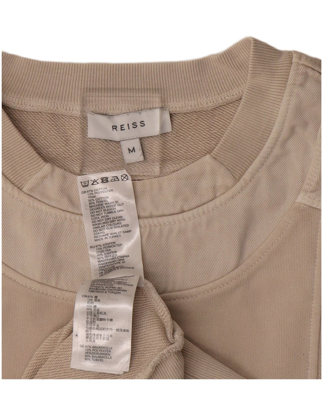 Felpa da donna REISS Maglione UK 14 Cotone beige medio