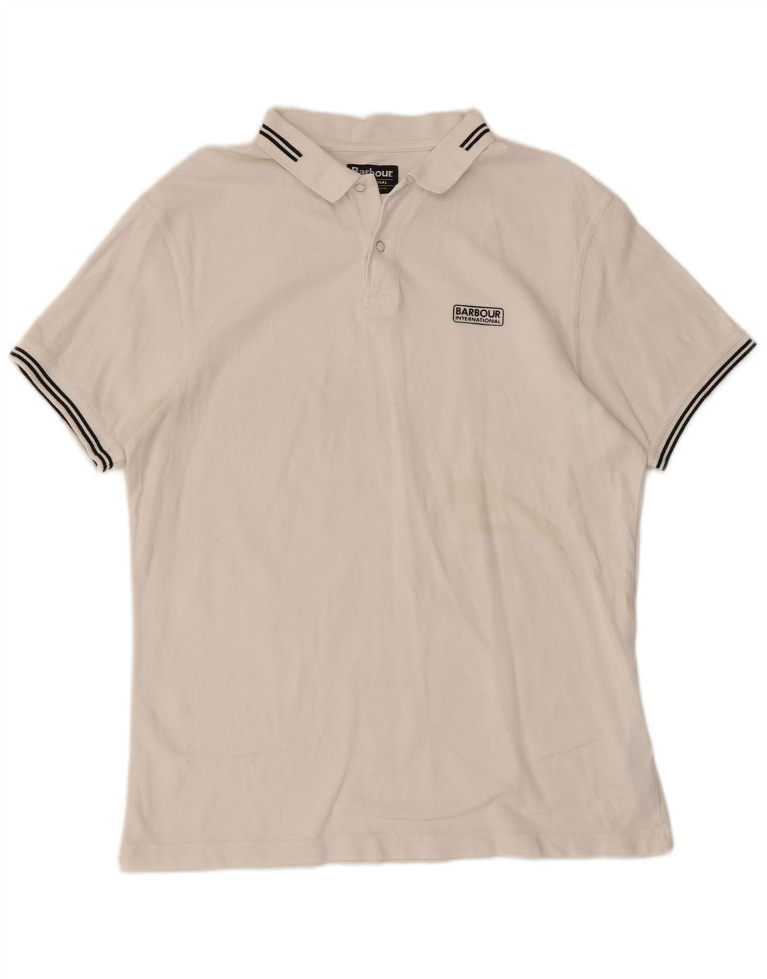 Polo da uomo Barbour grande in cotone bianco