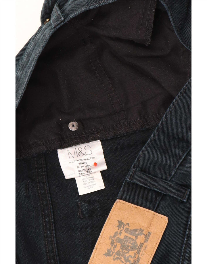 Jeans dritti da uomo Marks & Spencer W38 L33 cotone nero