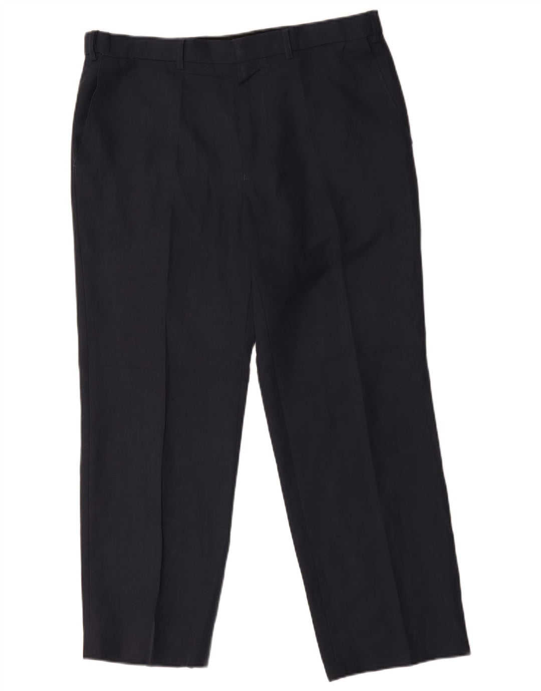 Pantaloni chino dritti da uomo Marks & Spencer W36 L29 poliestere blu navy