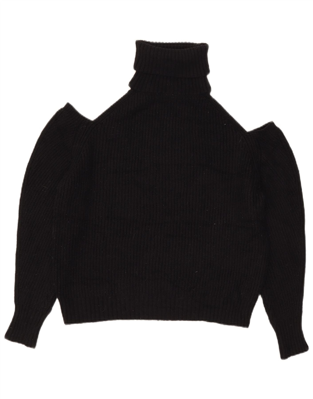 Maglione Zara da donna con collo alto e spalle scoperte UK 14 medio nero