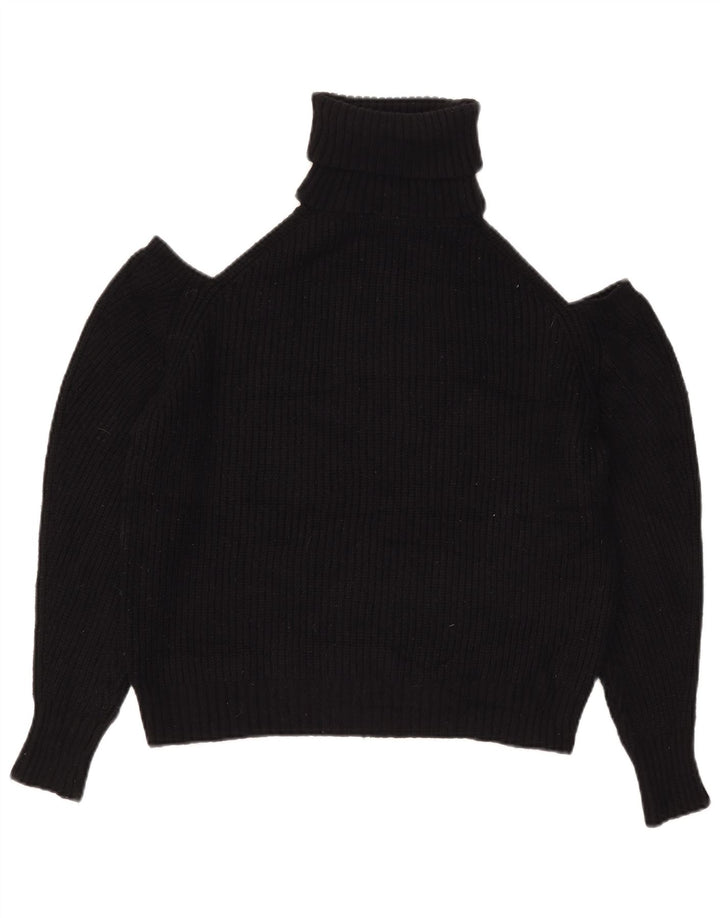 Maglione Zara da donna con collo alto e spalle scoperte UK 14 medio nero