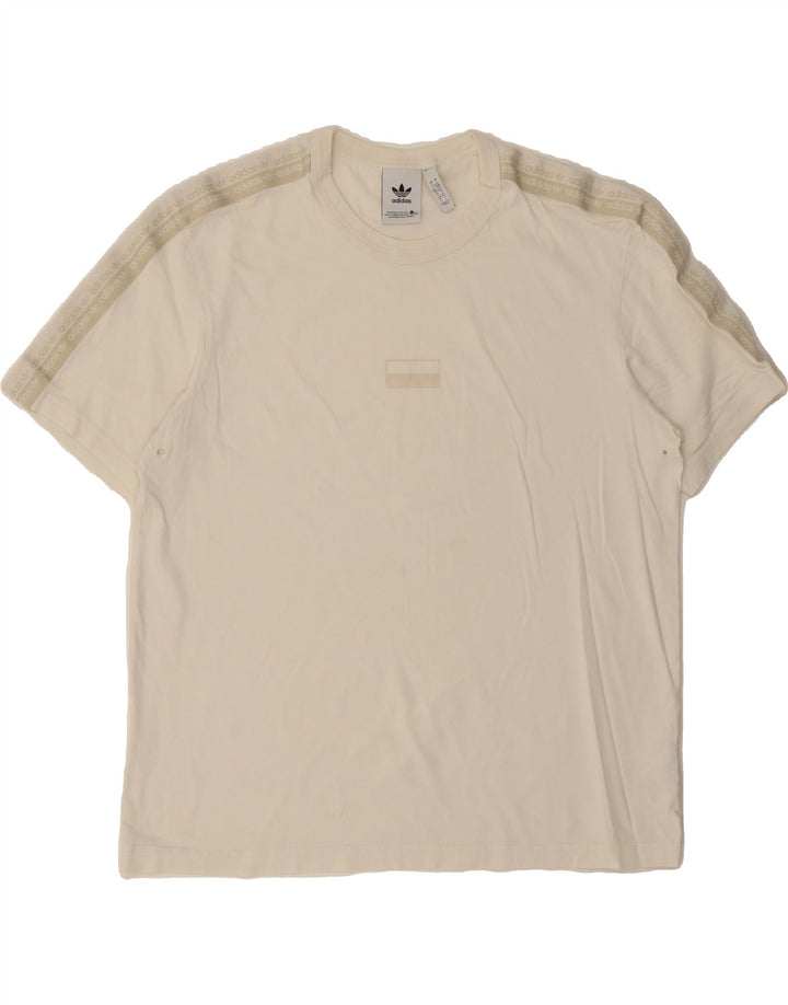 ADIDAS Mens T-Shirt Top Large White Cotton Vintage Adidas and Second-Hand Adidas from Messina Hembry 