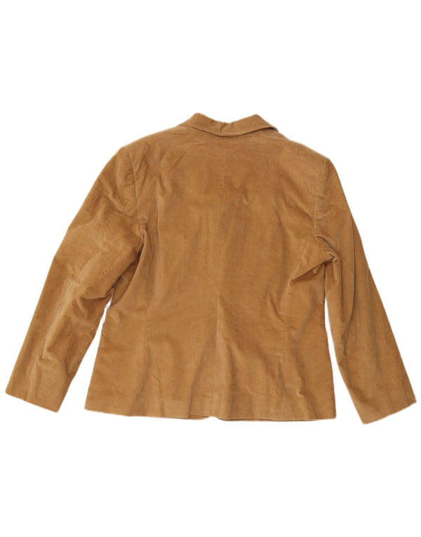 Giacca blazer da donna in velluto a coste a 3 bottoni Burberry IT 46 grande cotone marrone