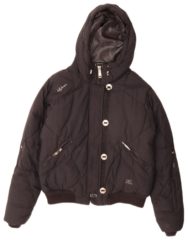 Giacca imbottita con cappuccio da donna Helly Hansen UK 14 nylon nero medio