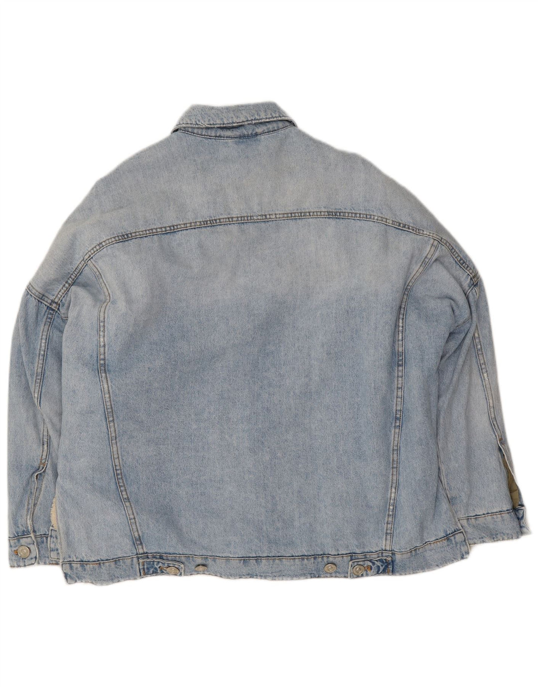 Giacca Sherpa in denim oversize da donna Zara UK 14 Blu medio