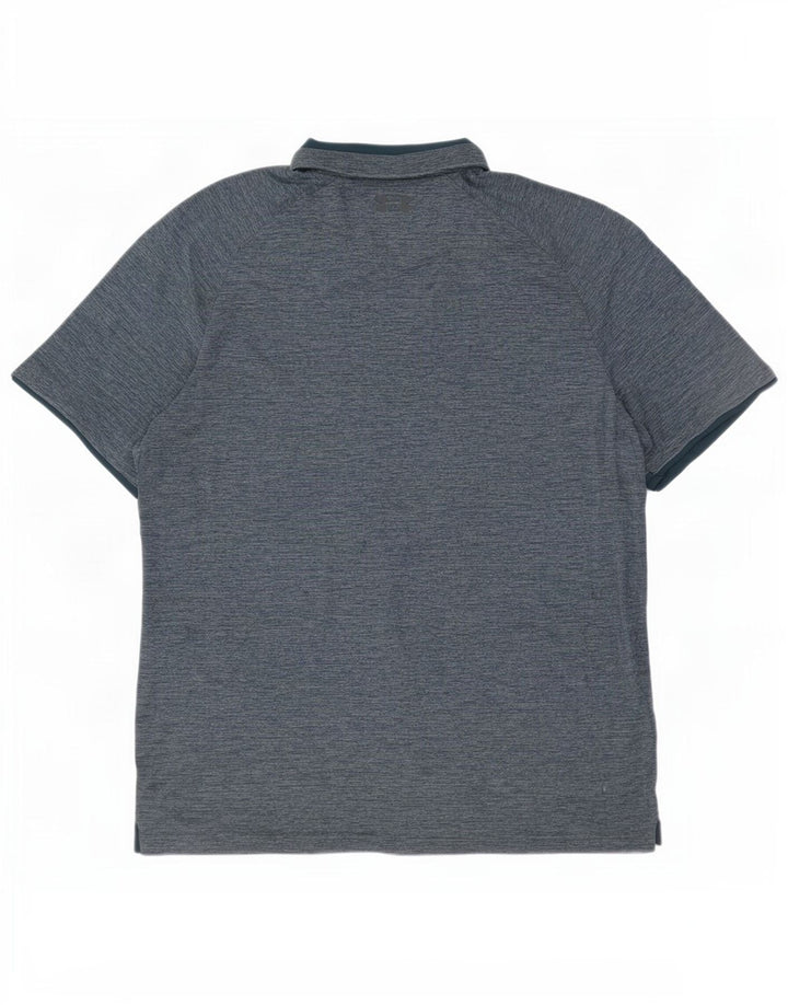 Polo Under Armour da uomo Heat Gear, grande, in poliestere chiazzato blu