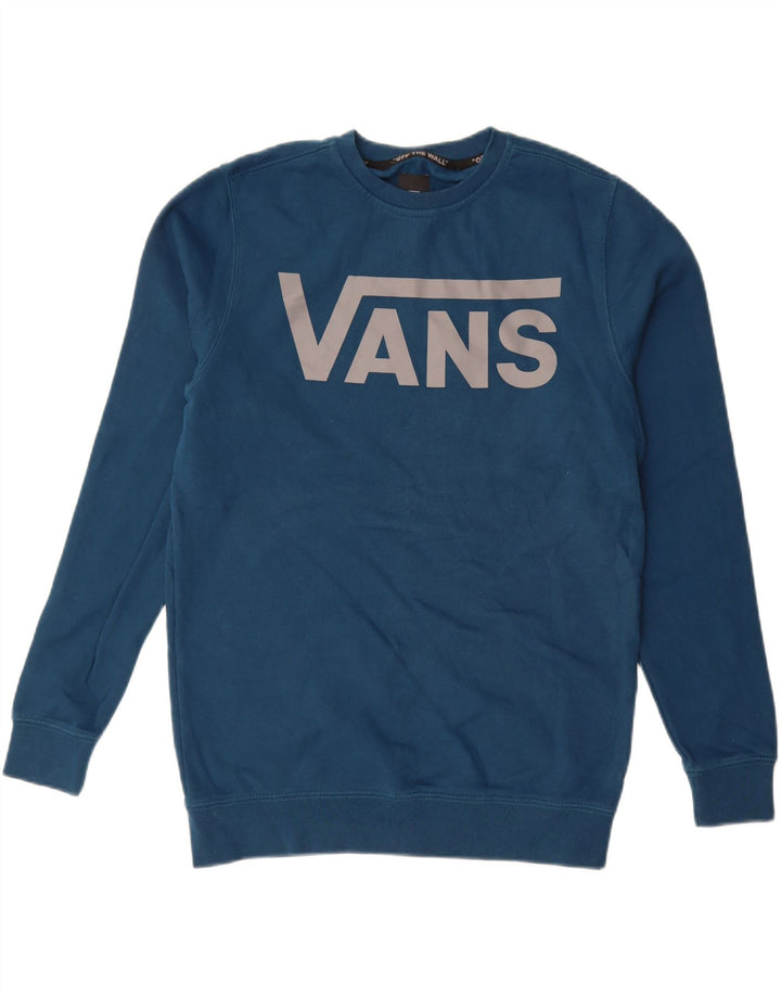 Felpa grafica da uomo VANS maglione piccolo cotone blu
