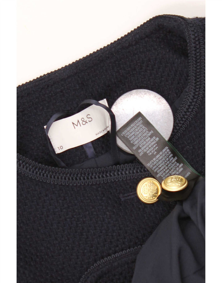 Giacca Bolero in maglia da donna Marks & Spencer UK 10 Small Poliestere blu navy