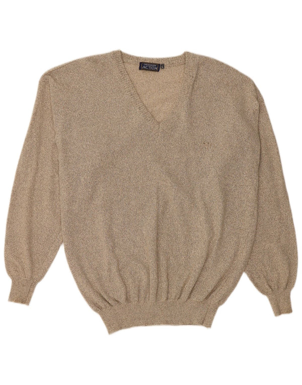 Maglione Trussardi Uomo Scollo a V Large in Cotone Beige