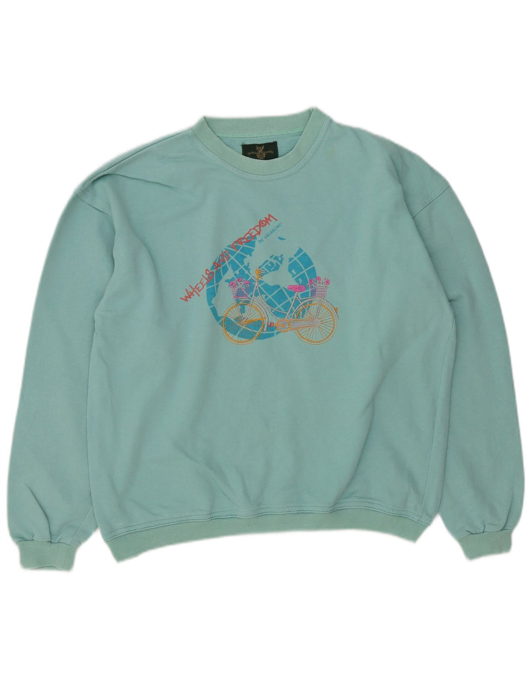 Felpa oversize con grafica da donna Vagabond UK 10 piccola turchese