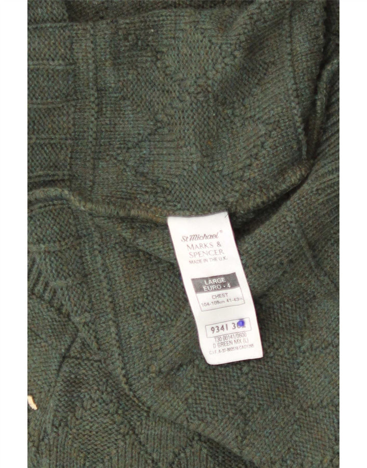 Marks & Spencer Maglione cardigan St. Michael da uomo grande verde