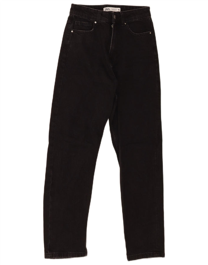 ZARA Womens Straight Jeans EU 34 2XS W24 L27 Black