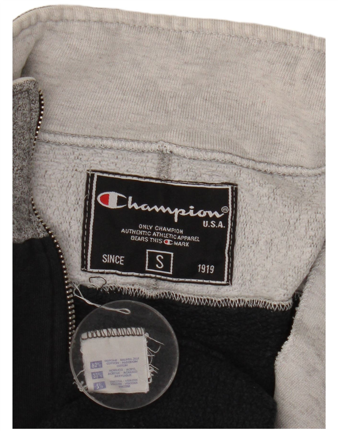 Giacca da ginnastica da uomo Champion piccola in cotone color block nero