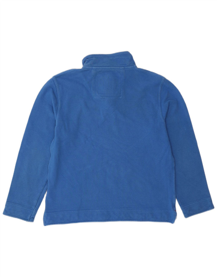Crew Clothing Felpa da uomo con collo con zip, maglione grande, cotone blu