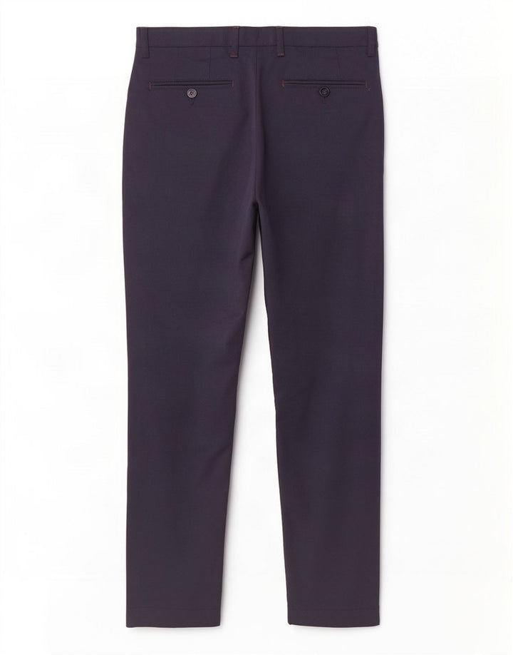 Pantaloni da abito dritti da uomo Ted Baker W32 L30 poliestere blu navy