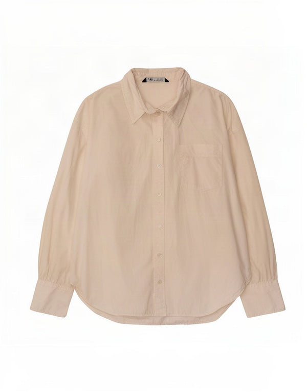 Camicia oversize da donna Zara UK 14 cotone bianco medio