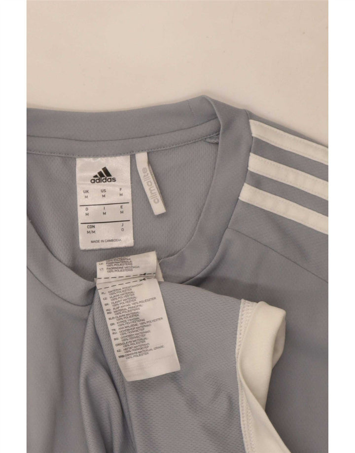 T-shirt Adidas Climalite da uomo Top in poliestere color block grigio medio
