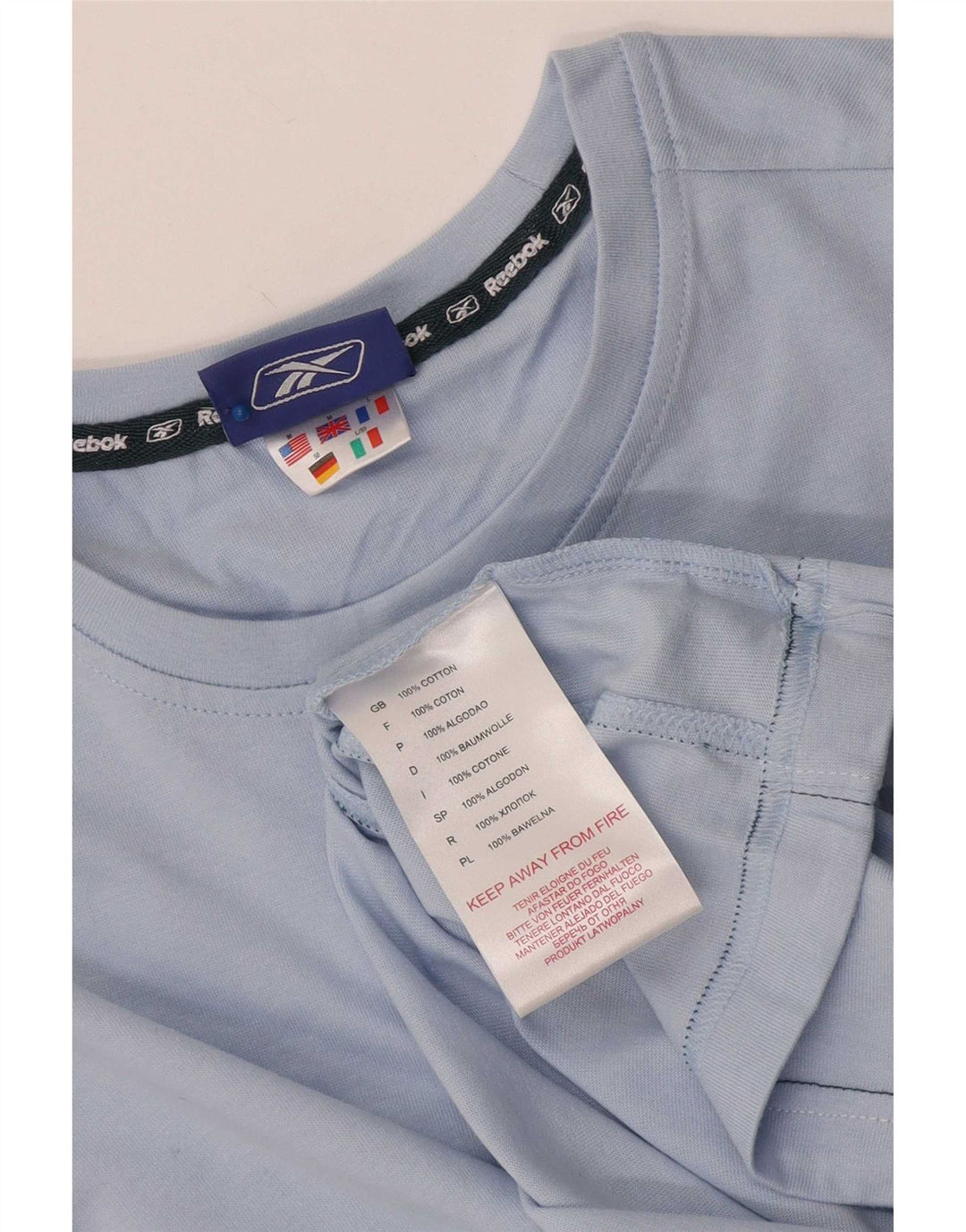 Canotta Reebok da uomo in cotone blu medio