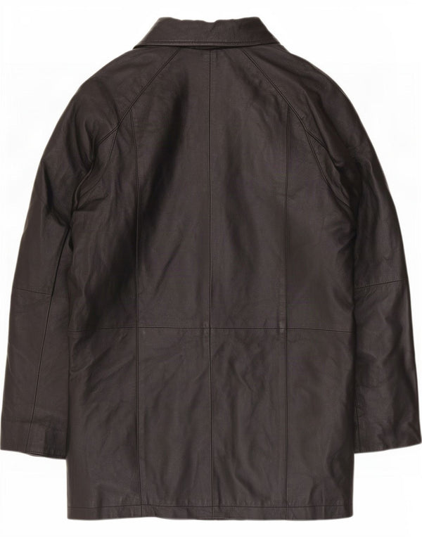 Cappotto in pelle da donna Milano UK 12 medio nero floreale