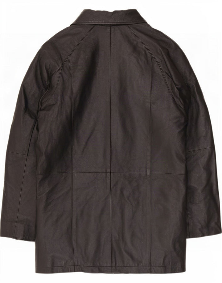 Cappotto in pelle da donna Milano UK 12 medio nero floreale