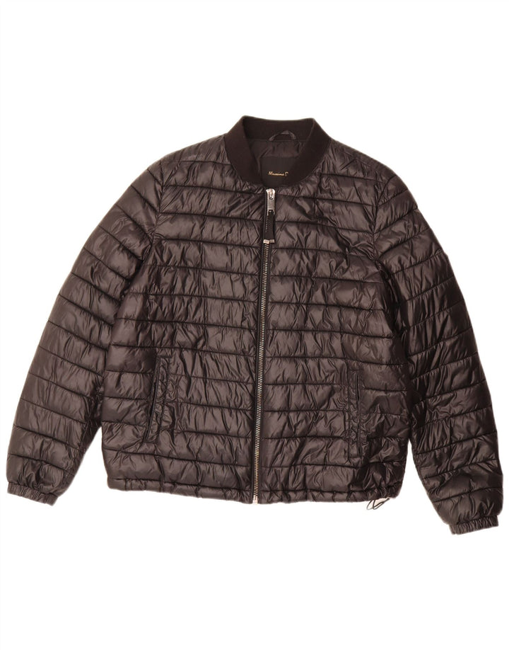 Giacca imbottita da donna Massimo Dutti UK 16 grande poliestere nero